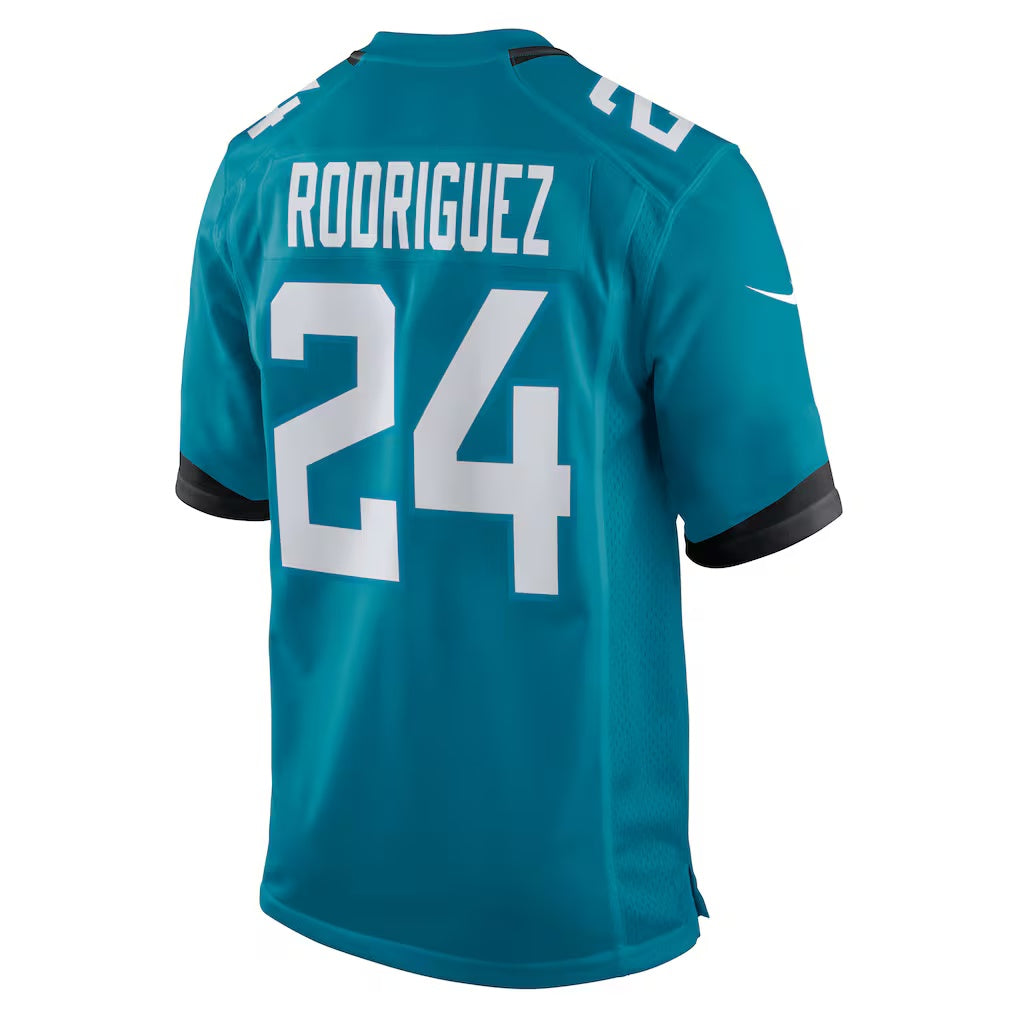 J.Jaguars #24 Chris Rodriguez Teal Team Game Jersey