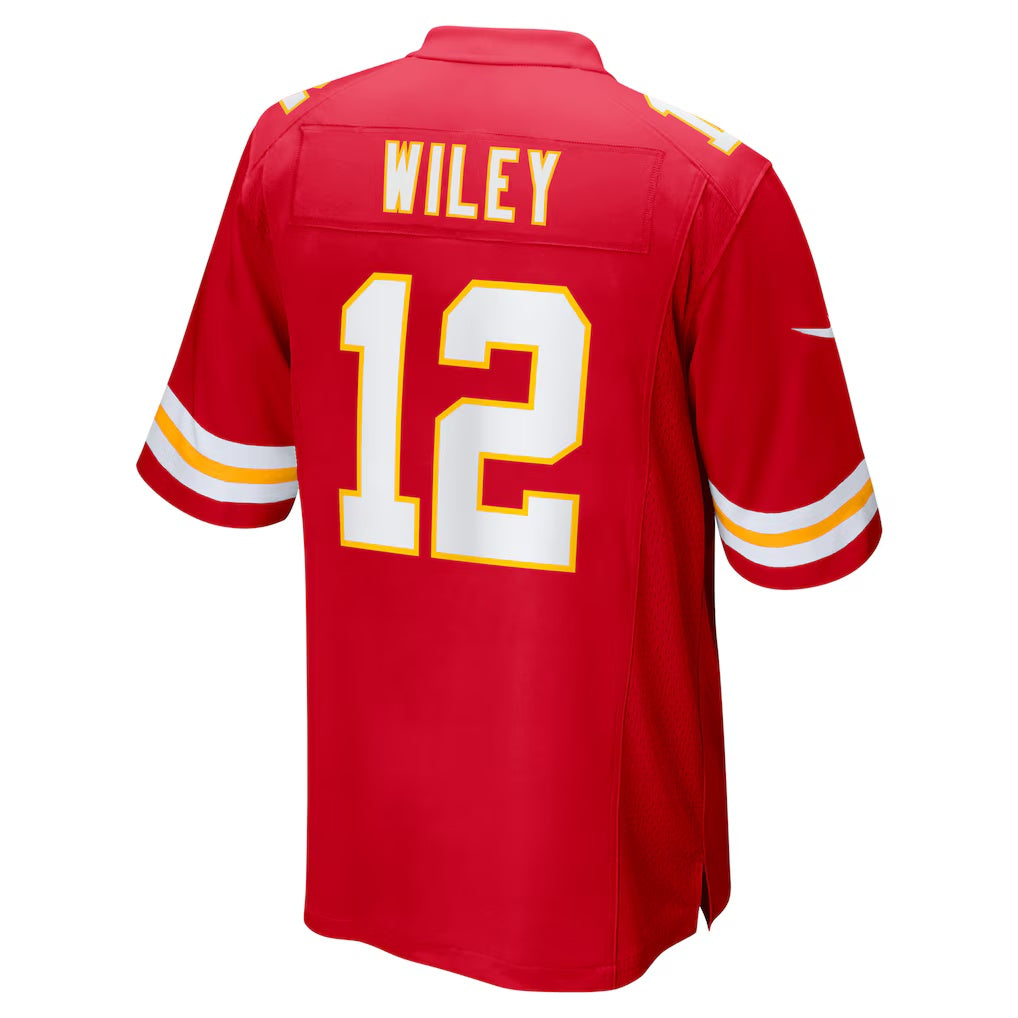 KC.Chiefs #12 Jared Wiley Red Game Football Jersey MAROU