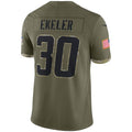 LA.Chargers #30 Austin Ekeler Olive Salute To Service Limited Football Jersey Marou