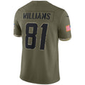 LA.Chargers #81 Mike Williams Olive Salute To Service Limited Football Jersey Marou