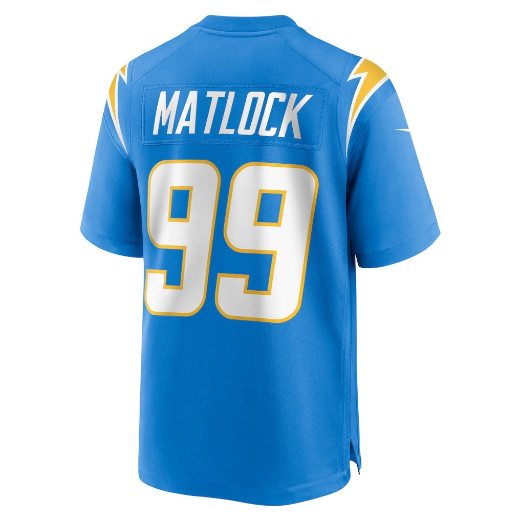 LA.Chargers #99 Scott Matlock Powder Blue Team Game Football Jersey MAROU