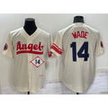 Los Angeles Angels #14 Tyler Wade Number Cream 2022 City Connect Cool Base Stitched Baseball Jersey