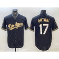 Los Angeles Dodgers #17 Shohei Ohtani Black Gold Stitched Cool Base Baseball Jersey
