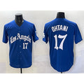 Los Angeles Dodgers #17 Shohei Ohtani Blue 2025 LA Gothic Style With Fernando Patch Vapor Premier Limited Stitched Baseball Jersey