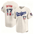 Los Angeles Dodgers #17 Shohei Ohtani Cream USA 250 Fourth of July Limited Baseball Stitched Jersey