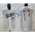 Los Angeles Dodgers #17 Shohei Ohtani Number Mexico White Cool Base Stitched Baseball Jerseys
