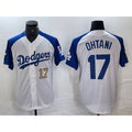 Los Angeles Dodgers #17 Shohei Ohtani Number White Blue Fashion Stitched Cool Base Limited Baseball Jerseys
