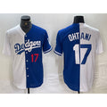 Los Angeles Dodgers #17 Shohei Ohtani Number White Blue Two Tone Stitched Baseball Jersey
