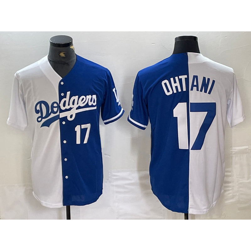 Los Angeles Dodgers #17 Shohei Ohtani Number White Blue Two Tone Stitched Baseball Jerseys