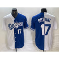 Los Angeles Dodgers #17 Shohei Ohtani Number White Blue Two Tone Stitched Baseball Jerseys