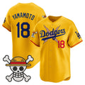 Los Angeles Dodgers #18 Yoshinobu Yamamoto Gold x One Piece Vapor Premier Limited Baseball Stitched Jersey