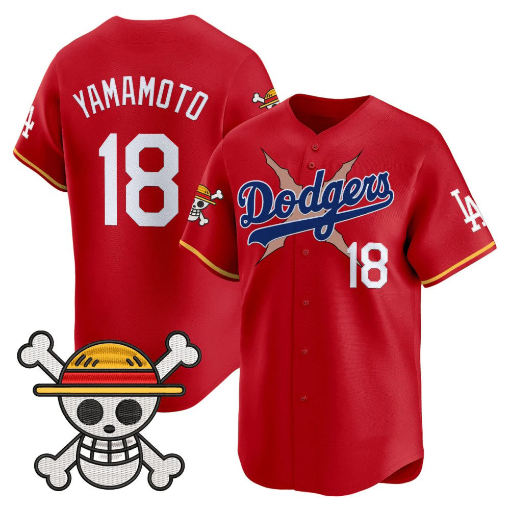 Los Angeles Dodgers #18 Yoshinobu Yamamoto Red x One Piece Vapor Premier Limited Baseball Stitched Jersey