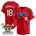 Los Angeles Dodgers #18 Yoshinobu Yamamoto Red x One Piece Vapor Premier Limited Baseball Stitched Jersey
