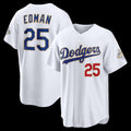 Los Angeles Dodgers #25 Tommy Edman White 2026 Gold Collection Stadium Baseball Jersey