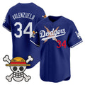 Los Angeles Dodgers #34 Fernando Valenzuela Royal x One Piece Vapor Premier Limited Baseball Stitched Jersey