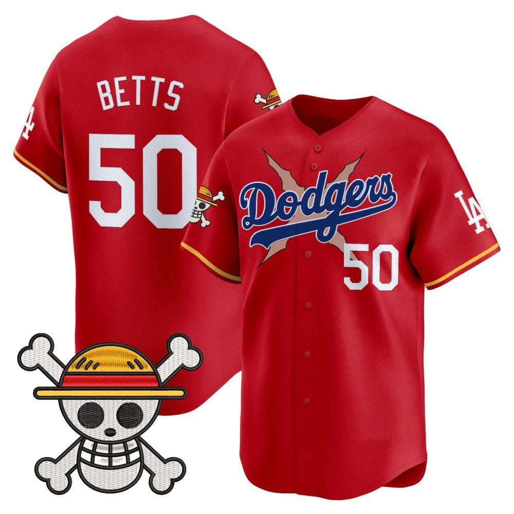 Los Angeles Dodgers #50 Mookie Betts Red x One Piece Vapor Premier Limited Baseball Stitched Jersey