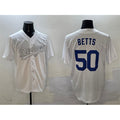 Los Angeles Dodgers #50 Mookie Betts White Fashion Cool Base Stitched Baseball Jersey