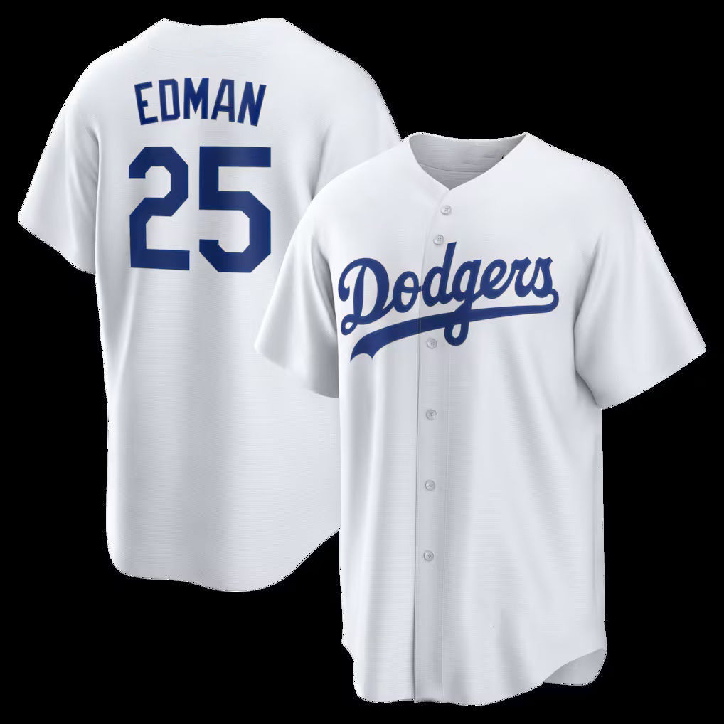 Los Angeles Dodgers #25 Tommy Edman White Home Replica Baseball Jersey