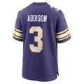 MN.Vikings #3 Jordan Addison Purple Alternate Game Jersey
