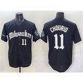 Milwaukee Brewers #11 Jackson Chourio Black 'Gothic 414 Shadows Edition' Vapor Premier Limited Stitched Baseball Jersey