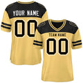 Custom Khaki Black Personalized Color Block Authentic Football Jersey