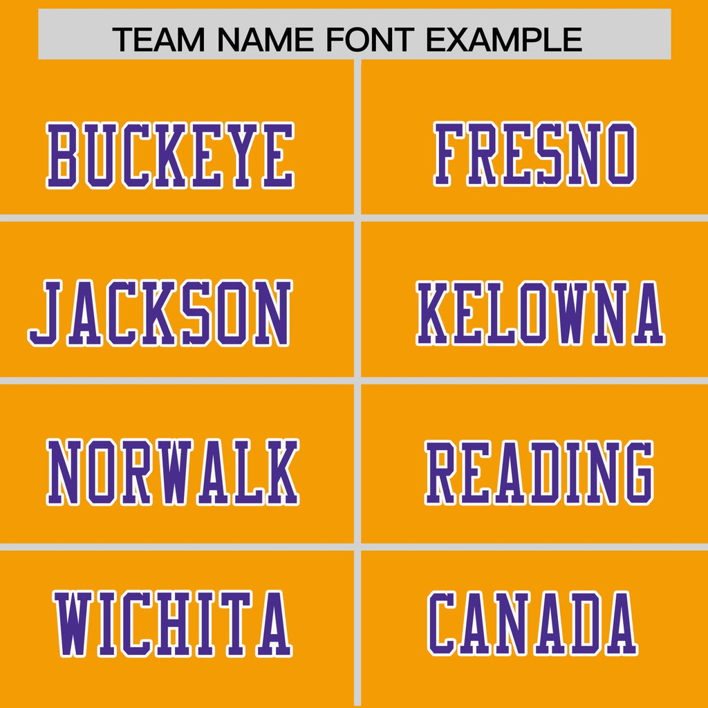 Custom Yellow Purple Personalized Color Block Authentic Football Jersey