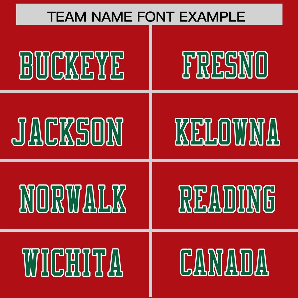 Custom Red Green Personalized Color Block Authentic Football Jersey