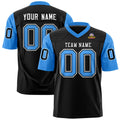Custom Black Powder Blue Personalized Raglan Sleeves Design Authentic Football Jersey
