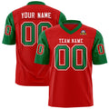 Custom Red Kelly Green Personalized Raglan Sleeves Design Authentic Football Jersey