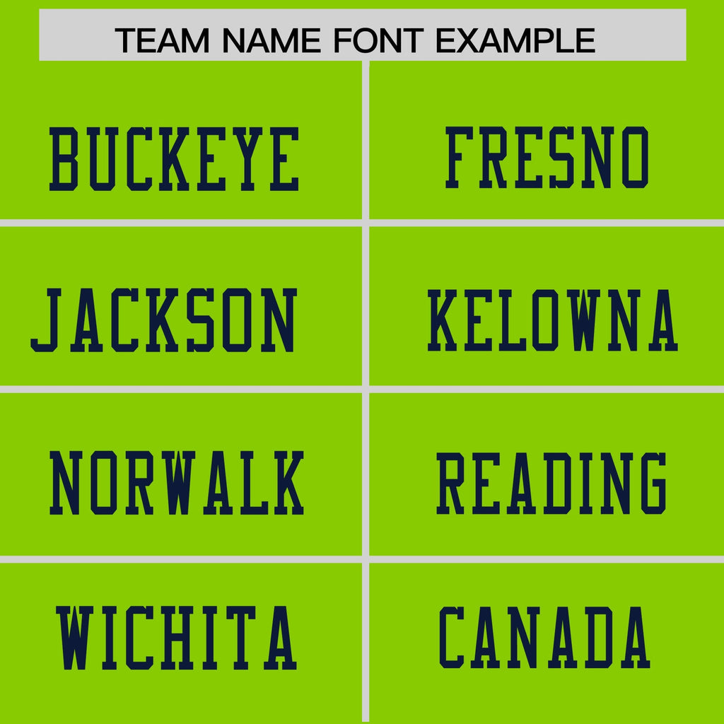 Custom Neon Green Navy Personalized Raglan Sleeves Design Authentic Football Jersey
