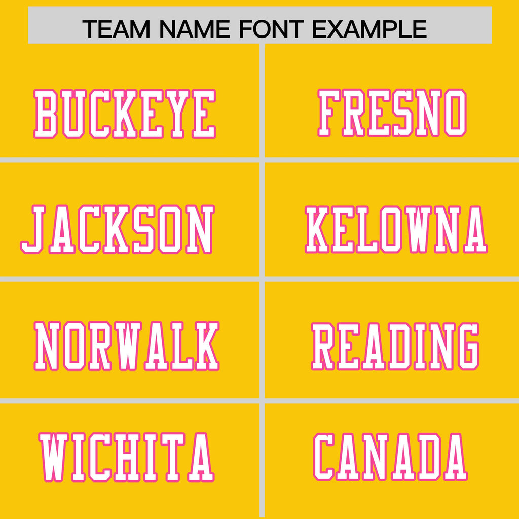 Custom Gold Pink Personalized Raglan Sleeves Design Authentic Football Jersey