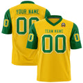 Custom Gold Kelly Green Personalized Raglan Sleeves Design Authentic Football Jersey