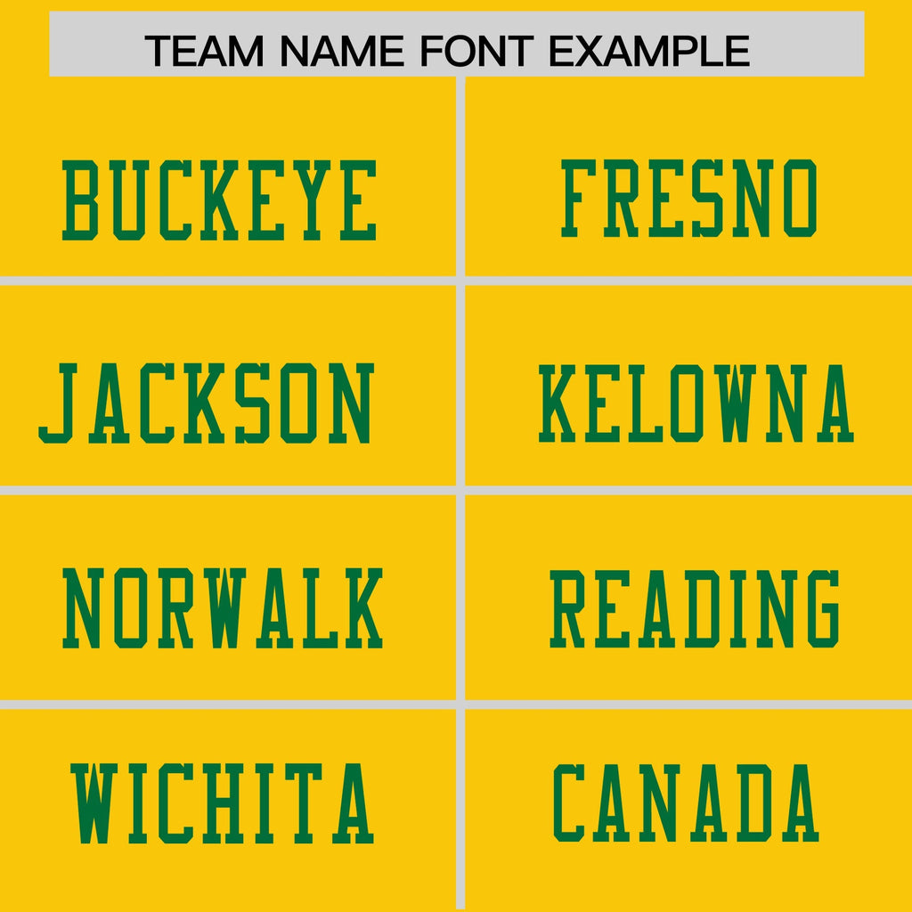 Custom Gold Kelly Green Personalized Raglan Sleeves Design Authentic Football Jersey