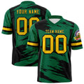 Custom Kelly Green Black Personalized Scratch Pattern Design Authentic Football Jersey