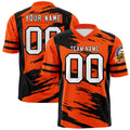 Custom Orange Black Personalized Scratch Pattern Design Authentic Football Jersey