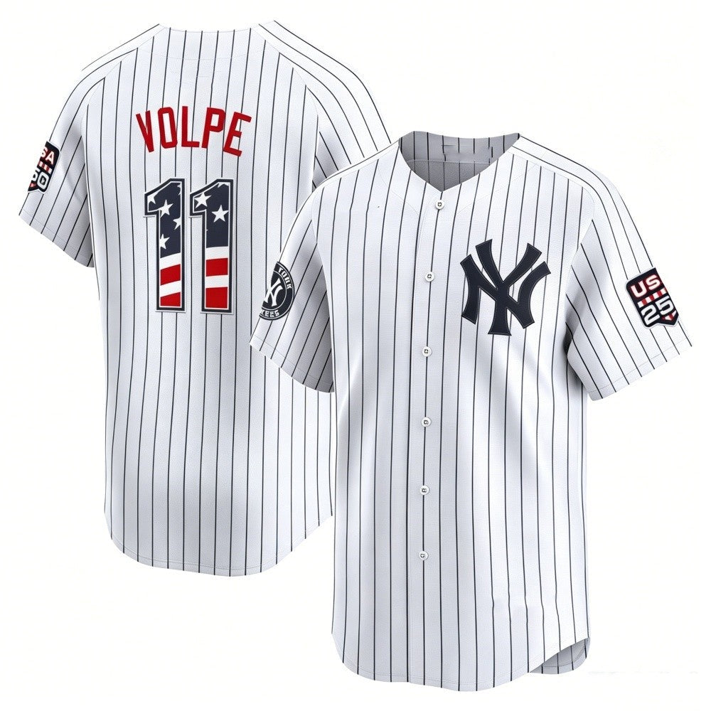 New York Yankees #11 Anthony Volpe White USA 250 Fourth of July Limited Baseball Stitched Jersey