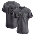 New York Mets #12 Francisco Lindor Gray City Connect Elite Baseball jersey