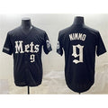 New York Mets #9 Brandon Nimmo Black 'Gotham Gothic Edition' Vapor Premier Limited Stitched Baseball jersey