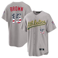 Oakland Athletics #15 Seth Brown Player Gray USA 250 Fourth of July Home Game Stitched Baseball Jersey