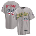 Oakland Athletics #40 Luis Severino Player Gray USA 250 Fourth of July Home Game Stitched Baseball Jersey