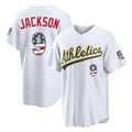 Oakland Athletics #9 Reggie Jackson Player White USA 250 Fourth of July Home Game Stitched Baseball Jersey