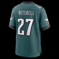 P.Eagles #27 Quinyon Mitchell Midnight Green Team Game Stitched Football American Jersey