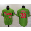 Philadelphia Phillies #28 Alec Bohm Number Green With Patch Stitched Cool Baseball Jersey