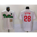 Philadelphia Phillies #28 White Green Cool Base Stitched Baseball Jersey