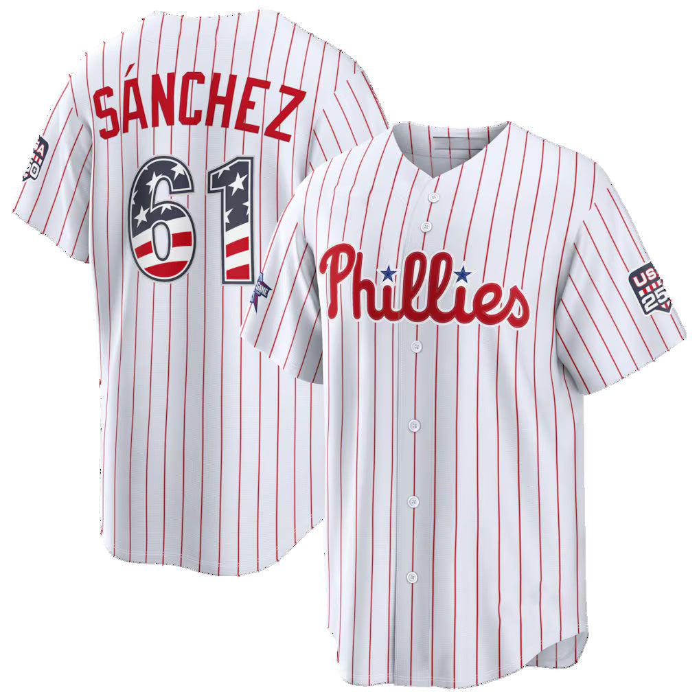 Philadelphia Phillies #61 Cristopher S¡§¡énchez 2026 All-Star Edition Stars & Stripes White Stadium Baseball Jersey