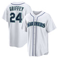 Seattle Mariners #24 Ken Griffey Jr. White Retired Player Replica Baseball Jersey