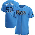 Tampa Bay Rays #50 Charlie Morton Light Blue Alternate Baseball Jersey