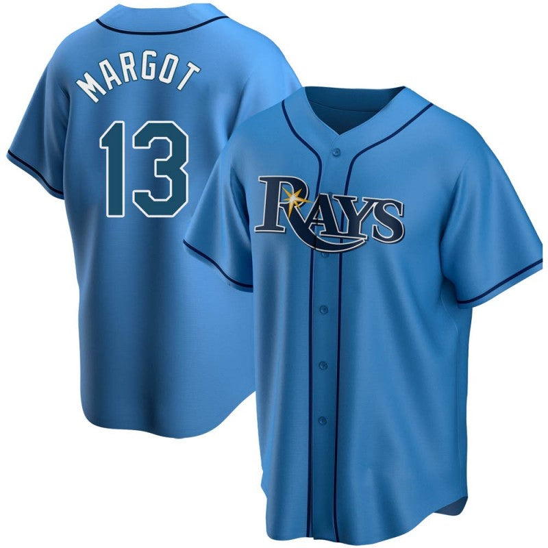 Tampa Bay Rays  #13 Manuel Margot Light Blue Alternate Replica Baseball Jersey