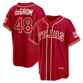 Texas Rangers #48 Jacob deGrom Red 2026 City Connect Stadium Baseball Jersey