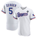 Texas Rangers #5 Corey Seager White 2023 World Series Flex Base Stitched Baseball Jersey
